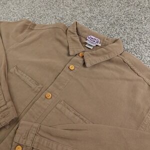VTG Gramicci Shirt Mens XL Brown Button Up Long Sleeve Heavy Workwear USA 90s